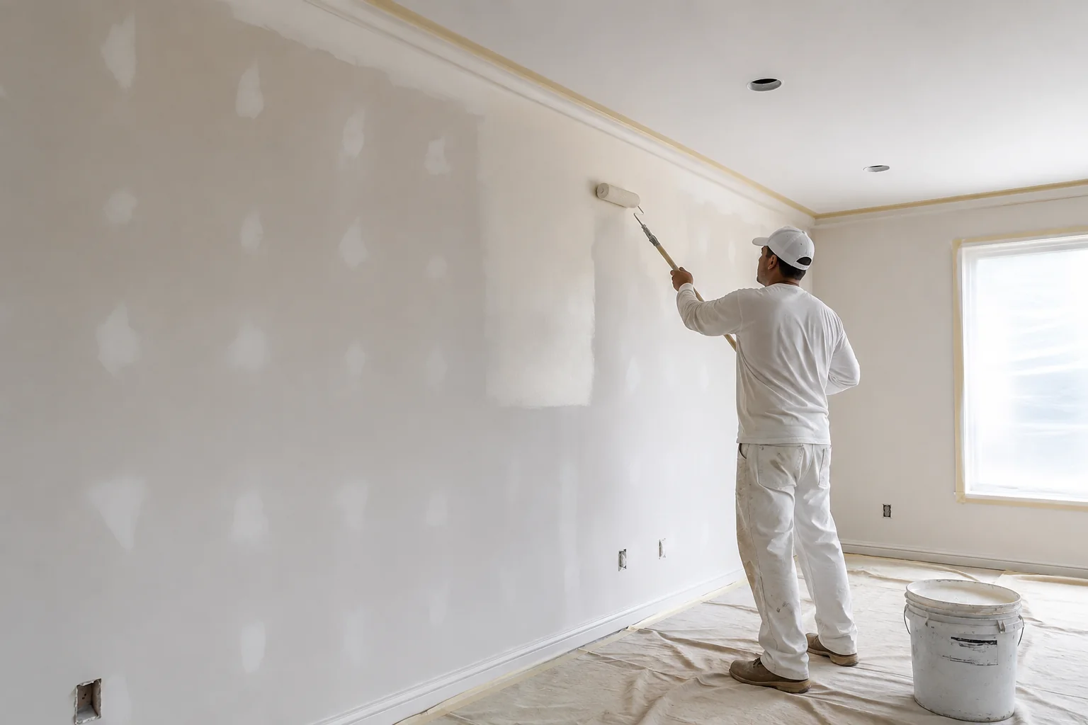 Representative drywall painting scene with smooth even coverage